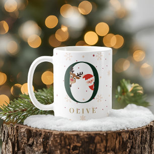 Personalized Christmas Monogram O Mug