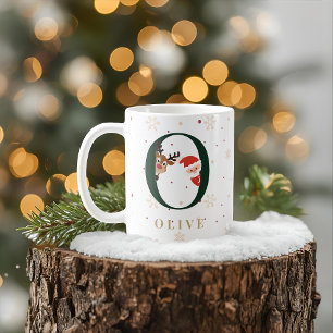 Personalized Christmas Monogram O Mug