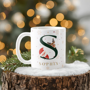 Personalized Christmas Monogram S Mug