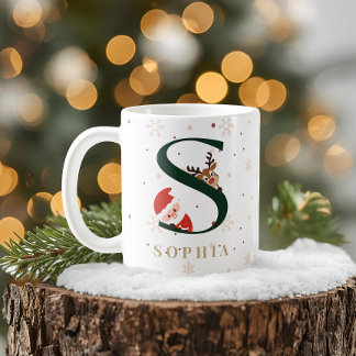 Personalized Christmas Monogram S Mug
