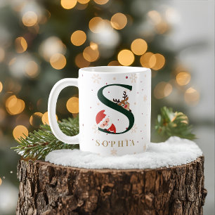 Personalized Christmas Monogram S Mug
