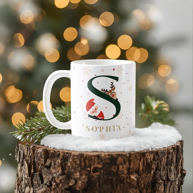 Personalized Christmas Monogram S Mug (Créateur téléchargé)