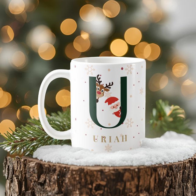 Personalized Christmas Monogram U Mug (Creator Uploaded)