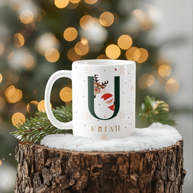 Personalized Christmas Monogram U Mug (Créateur téléchargé)