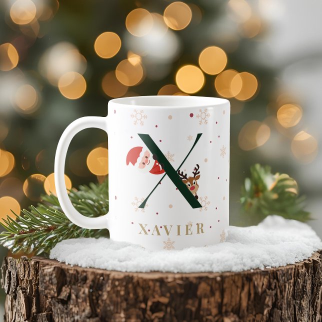 Personalized Christmas Monogram X Mug (Creator Uploaded)