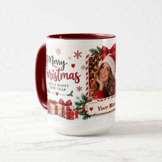 Personalized Christmas Mug Custom Photo & Name