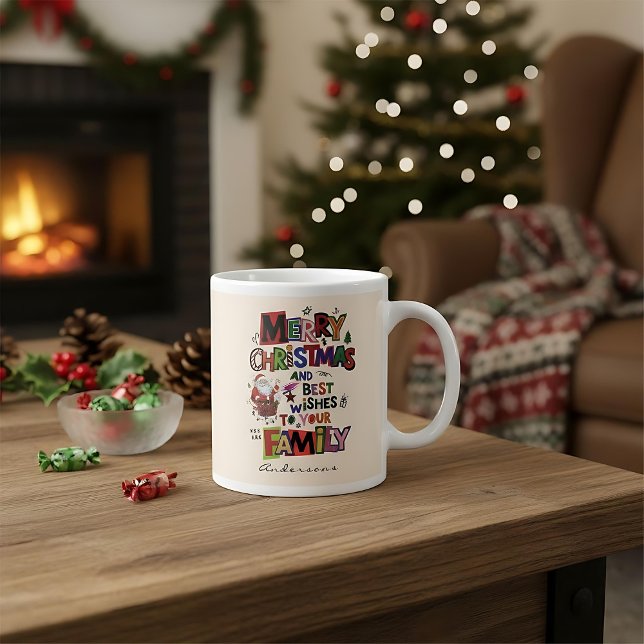 Personalized  christmas mugs red simple modern  (Creator Uploaded)