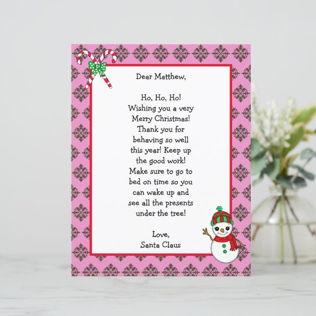Personalized Christmas Name Letter from Santa   (Standing Front)
