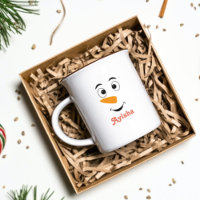 Personalized Christmas name mug,snowman face Coffe