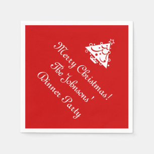 Personalized Christmas napkins with xmas tree