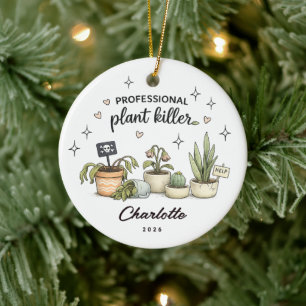 Personalized Christmas New HomeProfessional Plant Ceramic Ornament