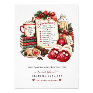Personalized Christmas & New Year Card for Grandma Photo Print