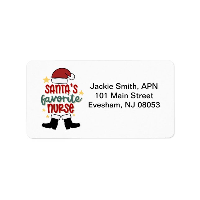 Personalized Christmas Nurse Address Labels (Front)