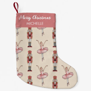Personalized Christmas Nutcracker & Ballerina Small Christmas Stocking