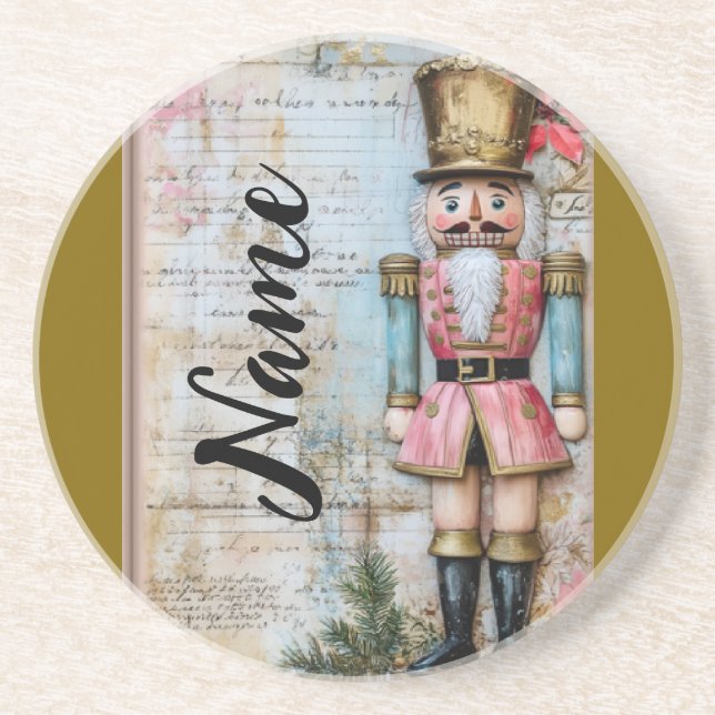 Personalized Christmas nutcracker Coaster (Front)