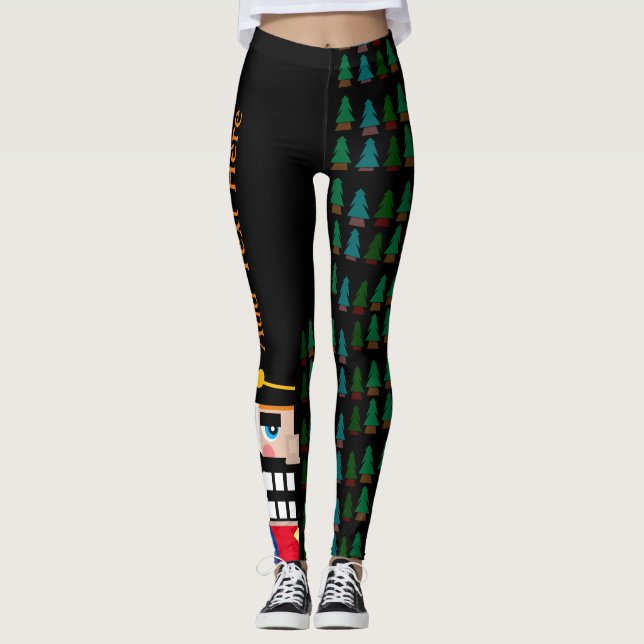 Personalized Christmas Nutcracker in the Forest Leggings (Front)