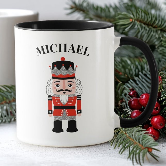 Personalized  Christmas Nutcracker Mug (An elegant Christmas nutcracker holiday mug)