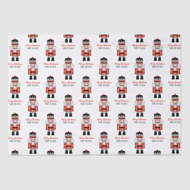 Personalized Christmas nutcracker tissue paper (Front)