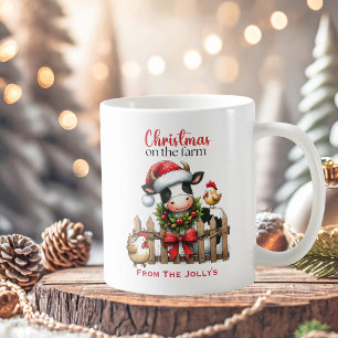 Personalized Christmas on the Farm Animals Coffee Mug