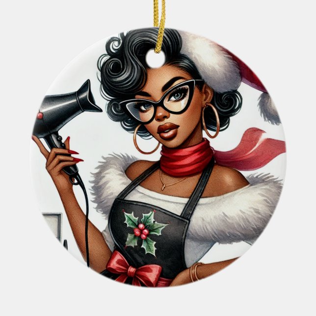 Personalized Christmas Ornament for Hairdresser (Front)