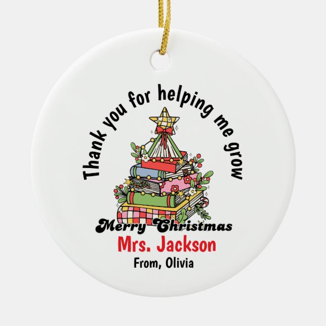 Personalized Christmas Ornament for Teacher (Front)
