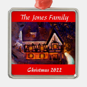 Personalized Christmas Ornament Lighted House