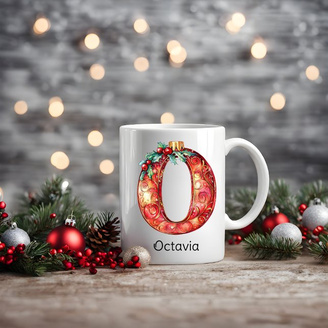 Personalized Christmas Ornament Monogram O Coffee Mug (Personalized Christmas Ornament Monogram O Coffee Mug)