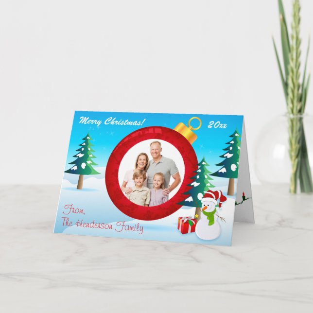 Personalized Christmas Ornament Photo Card 5 (Front)