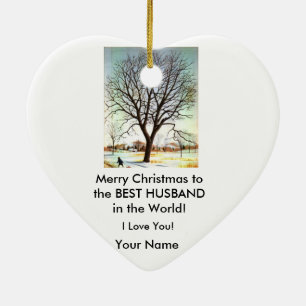 Personalized Christmas Ornament Snow Scene