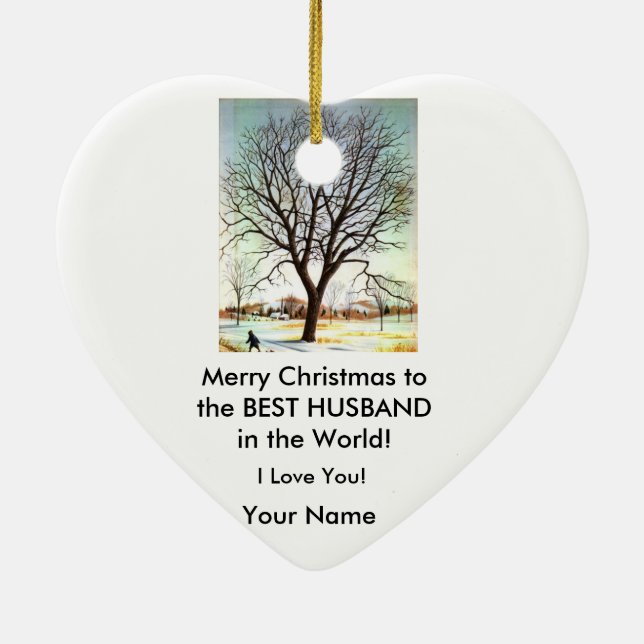 Personalized Christmas Ornament Snow Scene (Back)