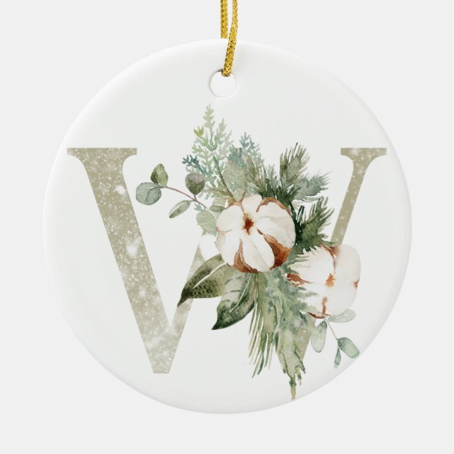 Personalized Christmas ornament with your initials (Front)