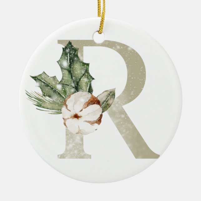 Personalized Christmas ornament with your initials (Front)