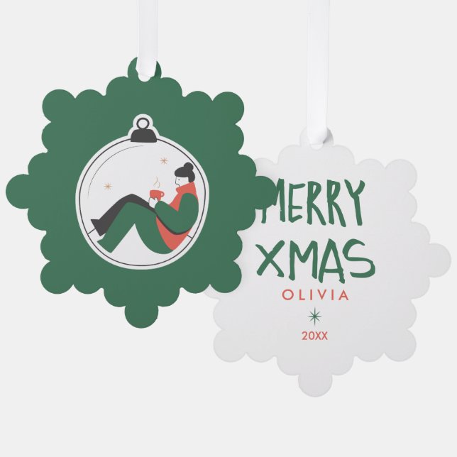 Personalized Christmas Ornaments – Cute Holiday  (Front/Back)