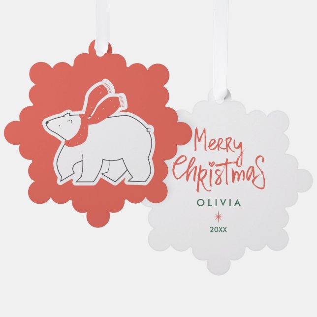 Personalized Christmas Ornaments – Cute Holiday  (Front/Back)