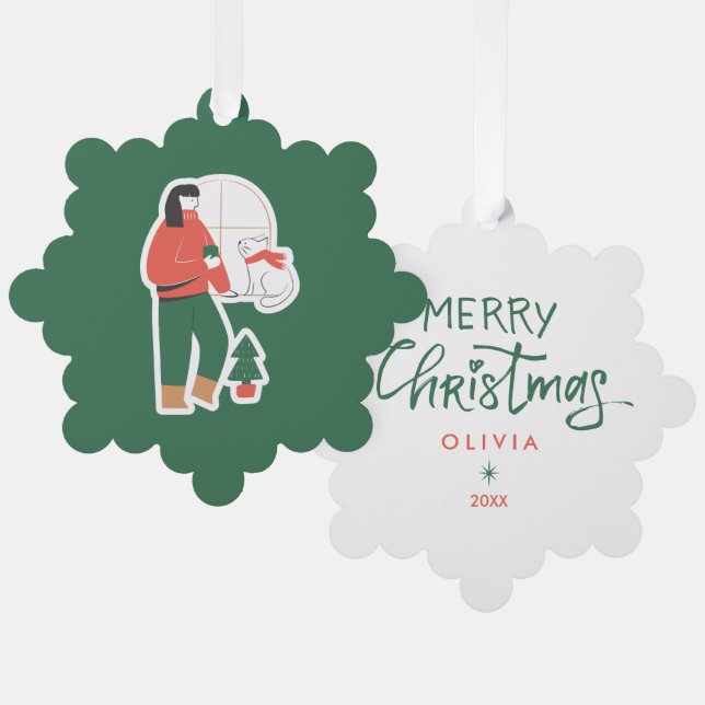 Personalized Christmas Ornaments – Cute Holiday  (Front/Back)