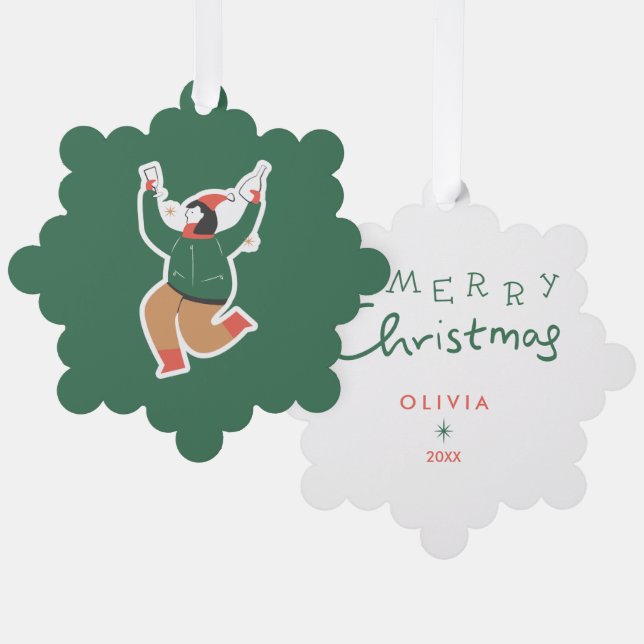 Personalized Christmas Ornaments – Cute Holiday  (Front/Back)