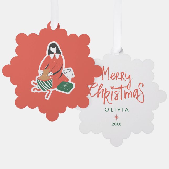 Personalized Christmas Ornaments – Cute Holiday  (Front/Back)