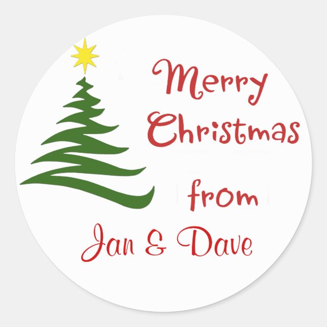 Personalized Christmas Package Gift Classic Round Sticker (Front)