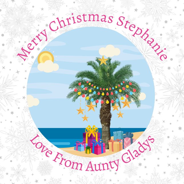 Personalized Christmas Palm Tree Wrapping Paper (Creator Uploaded)