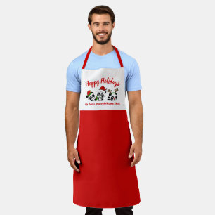 Personalized Christmas Pandas Apron