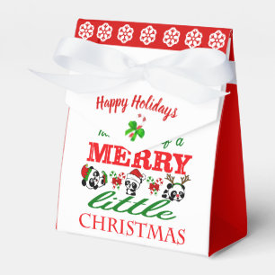 Personalized Christmas Pandas Christmas Favor Box