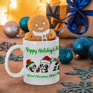 Personalized Christmas Pandas Coffee Mug