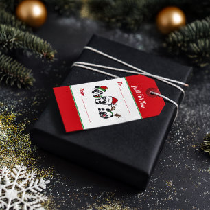 Personalized Christmas Pandas Gift Tags