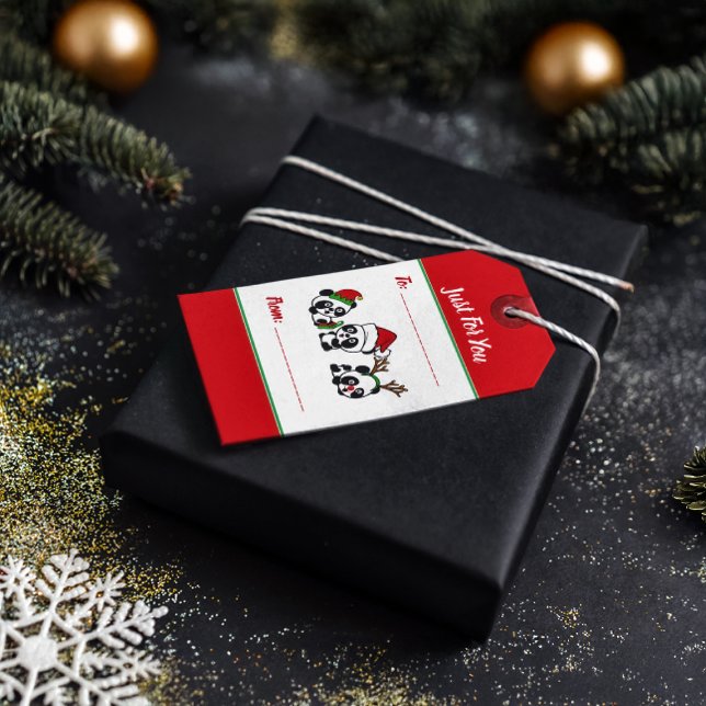 Personalized Christmas Pandas Gift Tags (Creator Uploaded)