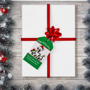 Personalized Christmas Pandas Gift Tags