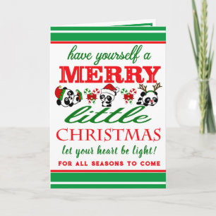 Personalized Christmas Pandas Holiday Card