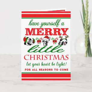 Personalized Christmas Pandas Holiday Card