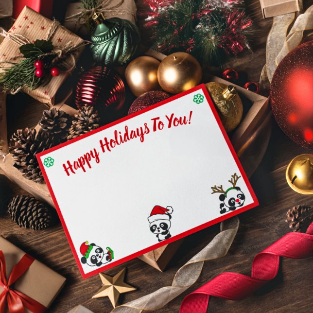Personalized Christmas Pandas Holiday Envelopes (Creator Uploaded)