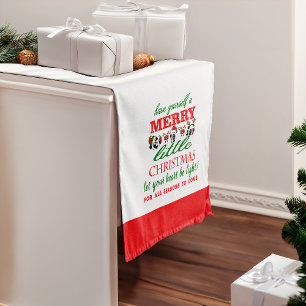 Personalized Christmas Pandas Medium Table Runner