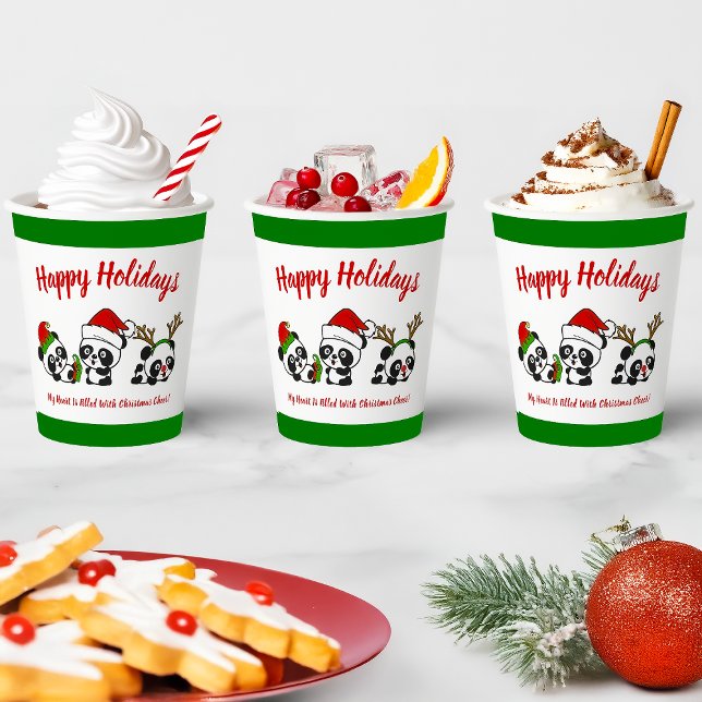 Personalized Christmas Pandas Paper Cups (Creator Uploaded)
